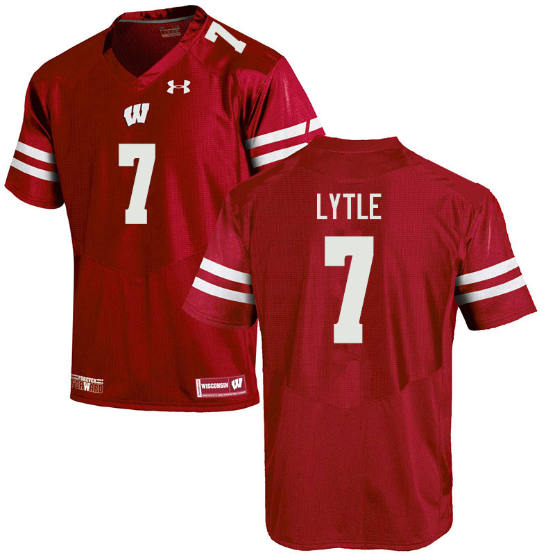 Men #7 Spencer Lytle Wisconsin Badgers College Football Jerseys Sale-Red - Click Image to Close